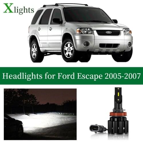 Xlights Car Bulbs For Ford Escape 2005 2006 2007 Led Headlight Low High Beam Canbus Headlamp Lamp 6000K Light Accessories Part
