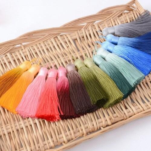 Colorful Rayon Polyester Silk Tassel Earrings Charms Chinese Knot Cotton Tassels For Jewelry Diy Making Borlas Piel