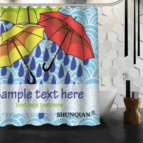 Custom Umbrella Shower Curtain 12 Hooks For The Bathroom High Quality Polyester Fabric Bath Curtain 3D Printing