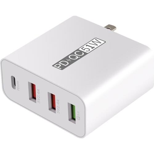 Phone Charger 4 Ports PD QC3.0 Fast Charging Adapter USB Type C Quick Charge Stand Intelligent Digital Display for Home Travel