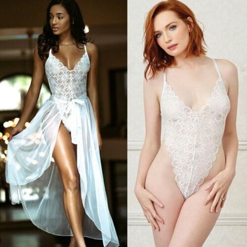 UK Women Sexy Lingerie Sleepwear Lace Teddy Dress Babydoll Nightwear 2019 New