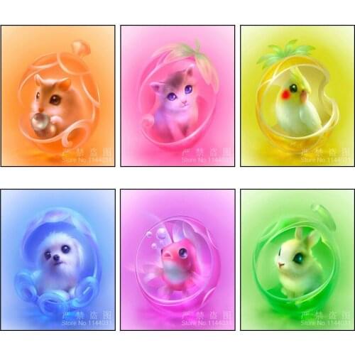 Animal Illustrator 3D DIY Diamond Painting Full Square Diamond Drawing Diamond Embroidery Crafts Decoration Cat Rabbit Fish