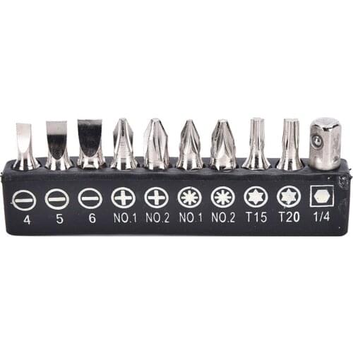 10Pcs/set Multifunctionl Electric Alloy Steel Screwdriver Bits For Screwdriver Set Versatile Screwdrivers