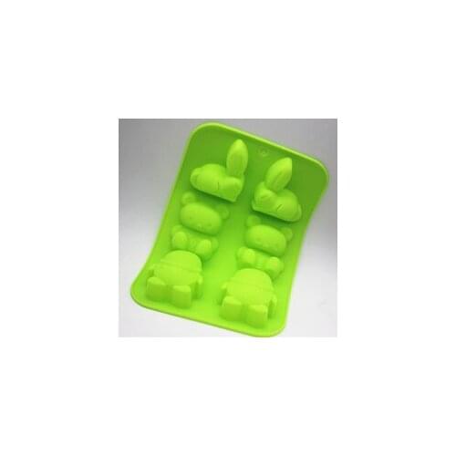 6 hole Lazy rabbit. Penguin Silicone chocolate mold mould ice cube tray