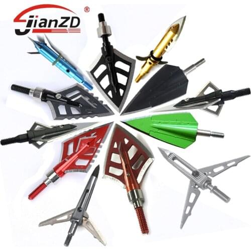 6pcs 100gn-125gn Archery Broadheads Tips Arrow Heads Hunting for Crossbows /Compound / Recurve Bow