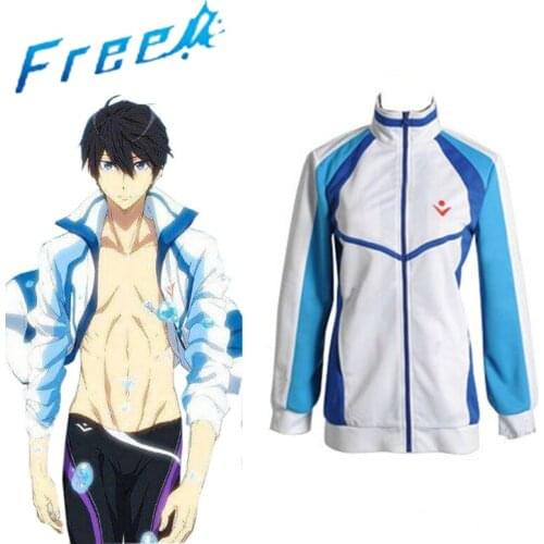 Anime Free! Iwatobi Swim Club Haruka Nanase Cosplay Costumes Jacket Coat Hoodie Pants High School Teenagers Sportswear Suits