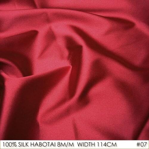 CISULI 100% SILK HABOTAI 8momme 114cm width Natural Silk Fabric for Sewing Purplish red Long Dress Lining NO.07