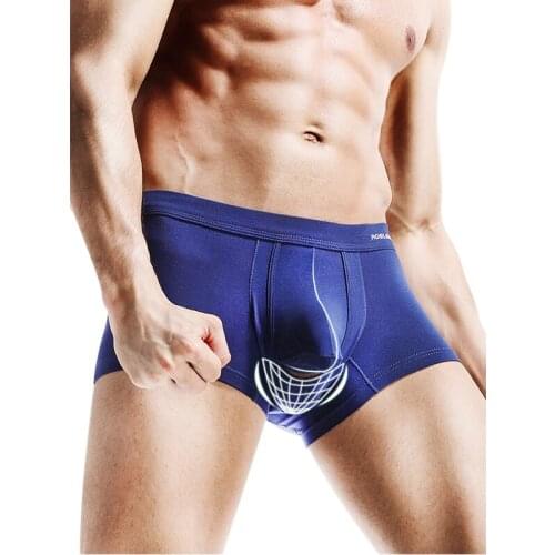 Mens Bulge Pouch Underwear Scrotum Separation Men Boxer Shorts Solid Modal Panties With Hole Penis Underpanties Sexys Lingerie