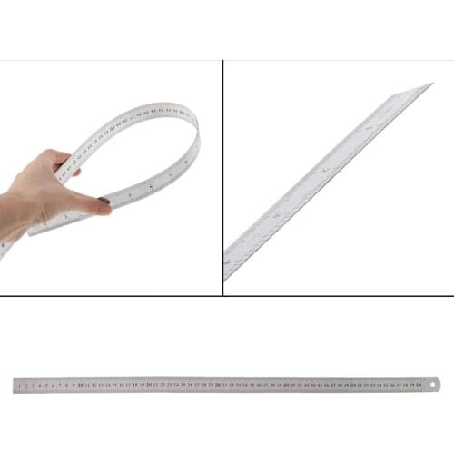 Stainless Steel Double Side Measuring Straight Edge Ruler 60cm Silver
