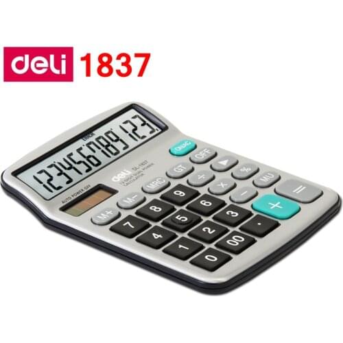 Deli Electronic calculator office financial 12 digits real talking pocket calculator with solar & battery dual power optional