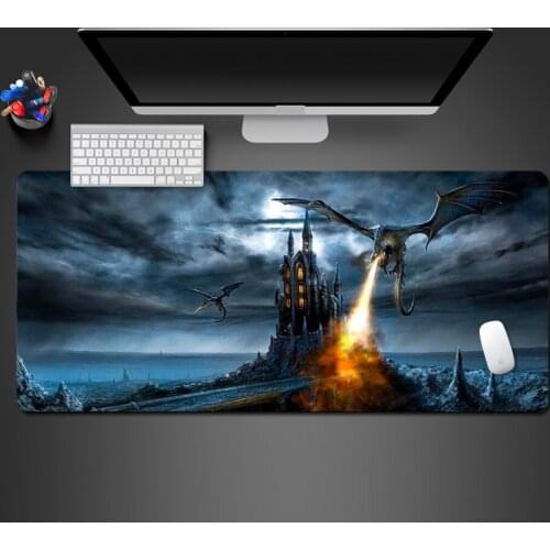 Skyrim Dargon Game Mouse Pad Super Cool Senior Lock Edge PC Gaming Computer Keyboard Mouse Mat Gamer Mat For Mouse To Gamer