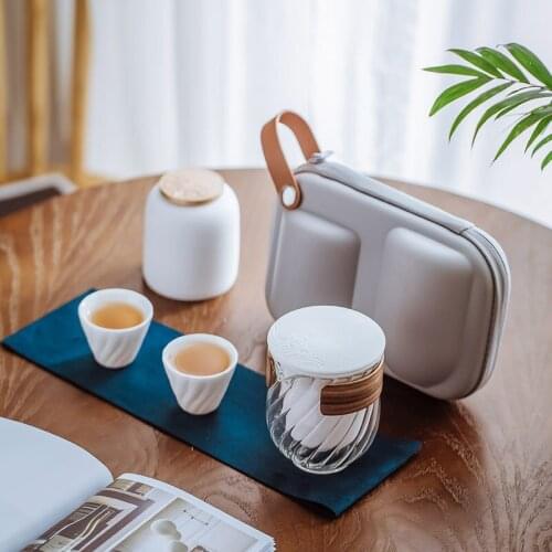 Chinese tea set Set of ceramic travel kungfu tea set Simple tea brewing set for outdoor tourism Express cup Tea set suit