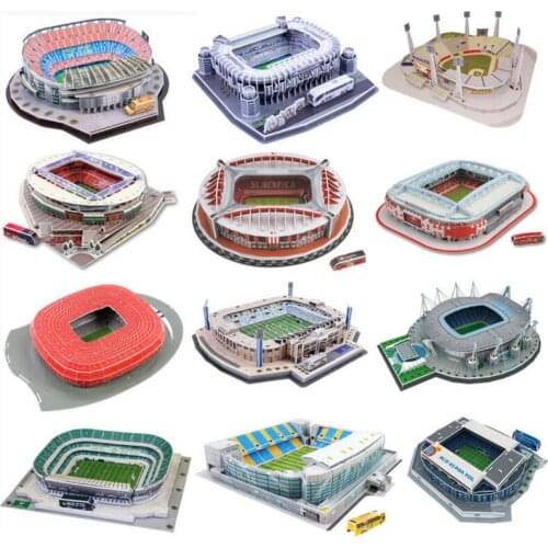 Classic Jigsaw DIY 3D Puzzle World Football Stadium European Soccer Playground Assembled Building Model Puzzle Toys for Children