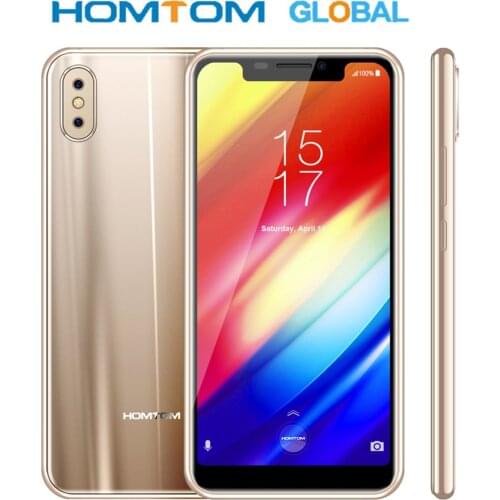 HOMTOM H10 Android 8.1 Mobile Phone Octa Core 4GB RAM 64GB ROM 3500mAh 16MP+2MP Rear Camera Side Fingerprint SmartPhone