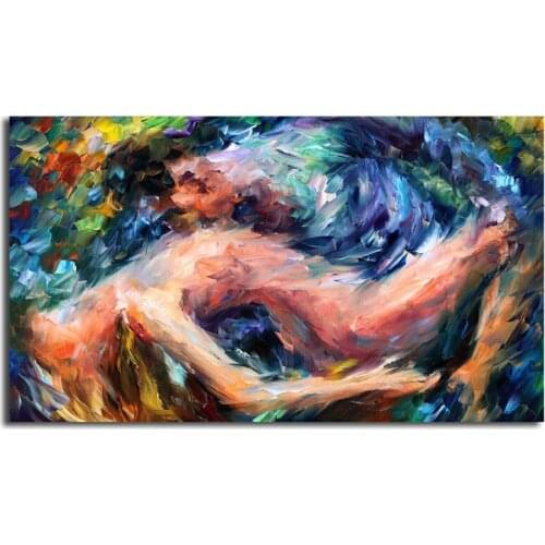 Sea Of Feelings Palette Knife Oil Painting Sexy Woman Nude Girl Wall Art Canvas Posters Prints Wall Pictures For Bedroom Artwork