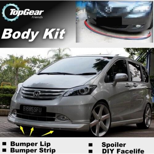 For HONDA Freed Bumper Lip / Front Spoiler For Car Tuning / TOPGEAR Body Kit + Strip Skirt