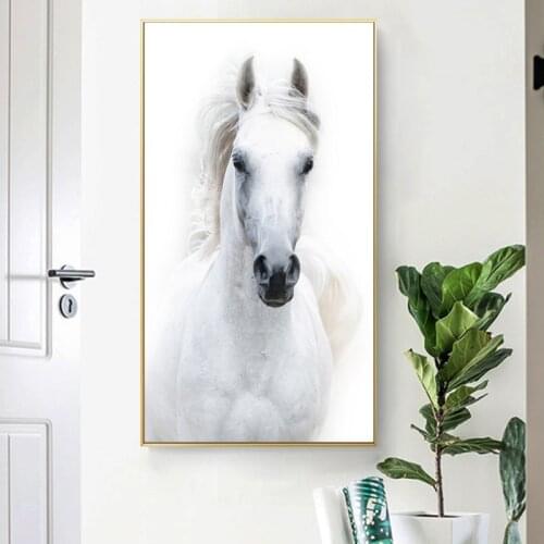 Nordic White Horse White Poster Canvas Paintings Posters and Prints Wall Art Picture for Living Room Aisle Home Decor Cuadros
