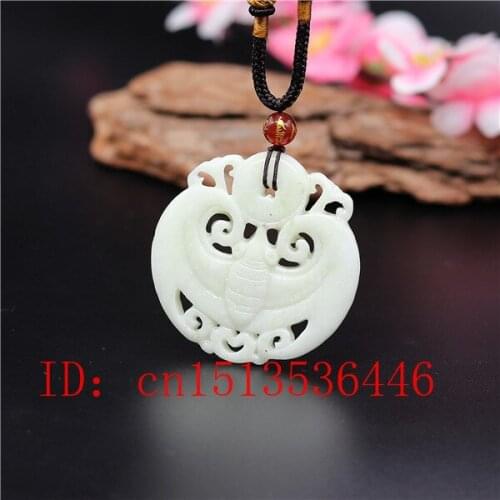 Natural White Jade Carved Double Faced Hollow Five Bats Pendant Chinese Necklace Jewellery Fashion Amulet Gifts Man Women