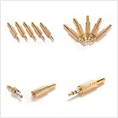 New Gold plated 3.5mm plug RCA Audio Connector TRS audio plug 3.5 jack Stereo Headset Headphone