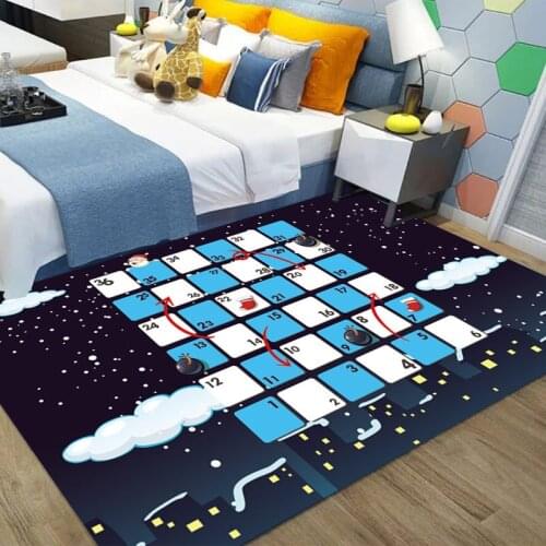 Custom Home Carpet Childrens Room Cartoon Blanket Soccer Balls 3D Children Crawling Mat Billiard Basketball Map Game Sky Manga