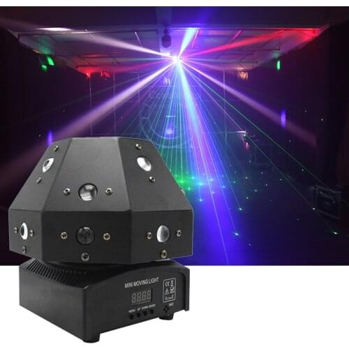 New Arrival DJ Stage Beam Laser Projector 16x3w RGBW LED Mushroom Light with Green Laser Effects DMX Control Xmas Stage Lighting