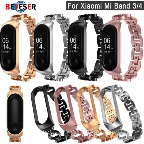 Watchband For xiaomi mi band 3 strap Steel wristband Mi band 4 Metal Strap Wrist Metal Straps bracelet Accessories Free shipping