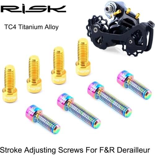 RISK Brand 5 pcs/set Bike Front / Rear Derailleur Bolts M4 *13.5 / 20 mm for MTB Bicycle SHIMANO XT SRAM Shift Adjustment Bolts