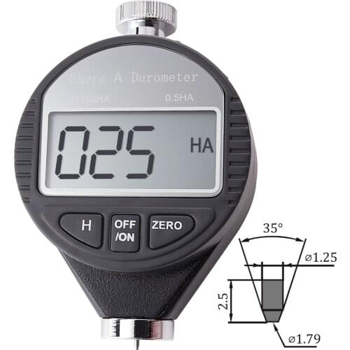 Handheld Shore A Hardness Meter Tester Portable Digital LCD Display Durometer 0~100HA Dial Scale Rubber Tire Zero Setting