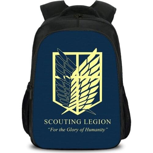 New Attack on Titan Backpack Anime Jiyuu no Tsubasa Eren Jaeger nylon Schoolbags Fashion Unisex Children Mochilas