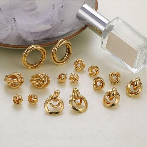 Gold Silver Color Alloy Drop Earrings For Women Exaggeration Earrings Wedding Simple Fashion Jewelry Trend Accessories
