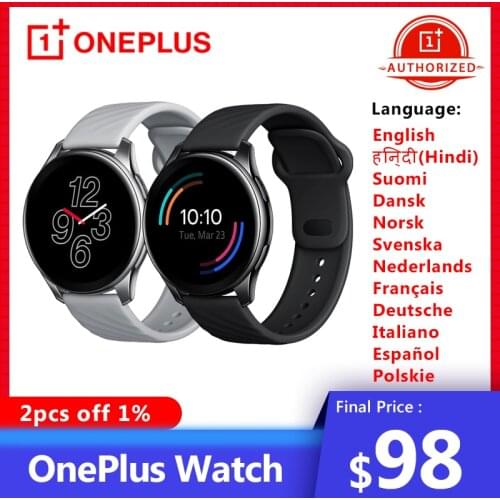OnePlus Watch 4GB Smart Watch Bluetooth 5.0 Blood Oxygen Up to 14 days 1.39'' AMOLED GPS OnePlus 9R 9 9Pro 8T Nord 2 Smartwatch