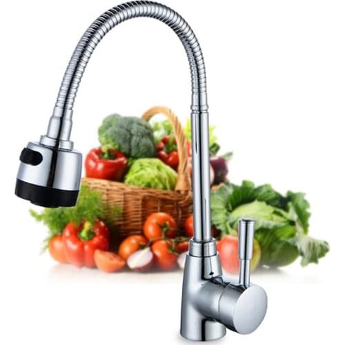 Kitchen Solid and Brass Cold Kitchen Hot Mixer Sink Faucet Taps Single Hole Water Tap Kitchen Faucet