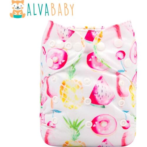 2020 ALVABABY Cloth Diapers Baby Eco-friendly Cloth Nappy with 1pc Microfiber Insert