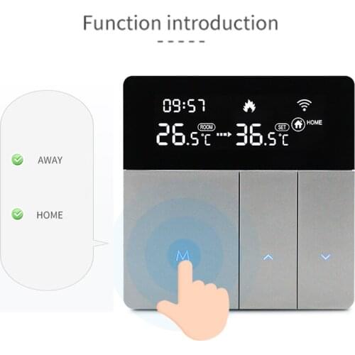 Tuya WiFi Intelligent Temperature Controller Thermostat Backlight Brightness Automatic Adjustment Home Away Mode Mobilephone APP