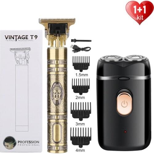 USB Professional Barber Hair Clipper Electric Hair Trimmer T-Outliner Cutting Machine Beard Trimmer Shaver Cordless Corded