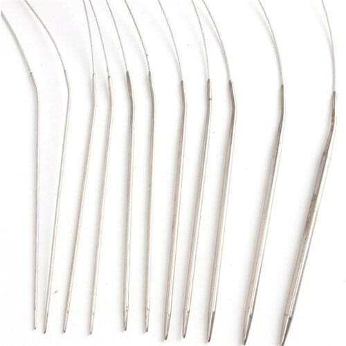 Knitting Needles Knit Tool Set For Sweater Gloves Needlework 11sizes 80cm Crochet Weaving Pins Stainless Steel Circular CX872580