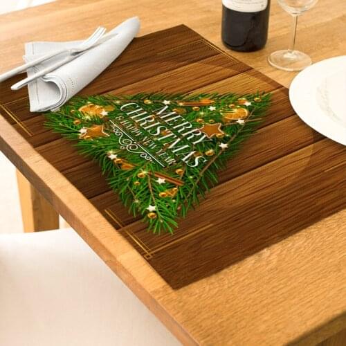 Green Series Christmas Placemats for Table Heat Insulation Pad Home Decor Table Mat Dinning Kitchen Accessories Cup Mat