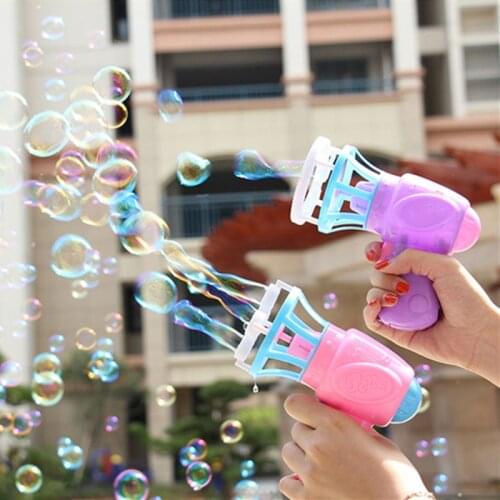 1Pc 3IN1 Bubble Blower Fan Machine Toy Kids Soap Water Bubble Gun Summer Outdoor Kids Toy Gift