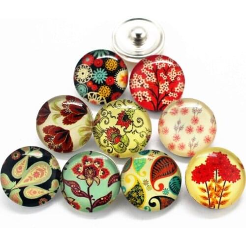 10pcs/lot Wholesale Womens flower Snap Buttons 18 MM Fashion Snap Pendant Necklace snap Jewelry