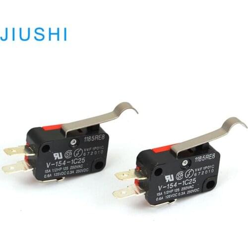 V-154-1C25 bent handle micro switch 15A125V momentary switch 1NO 1NC