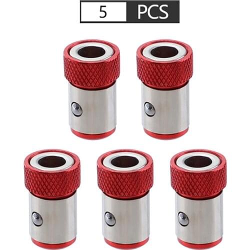 2/5Pcs Screwdriver Bits Magnetic Ring 1/4" Alloy Steel Strong Magnetizer Screw Anti-skid With Magnetic Ring Batcher