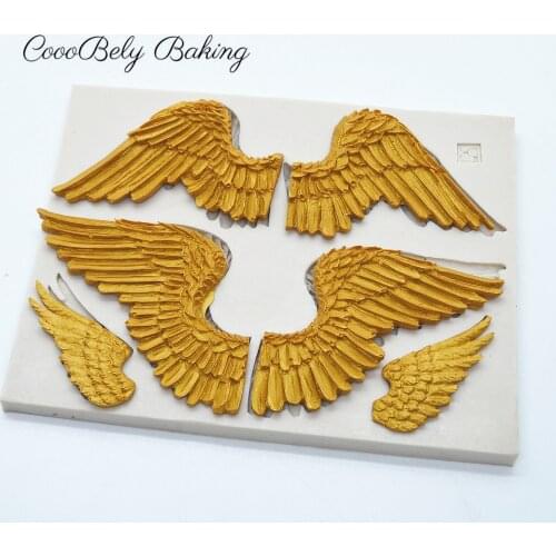 Luyou 1pc Angel wings silicone mold cake molds cake decorating tools fondant chocolate gumpaste mold FM1924
