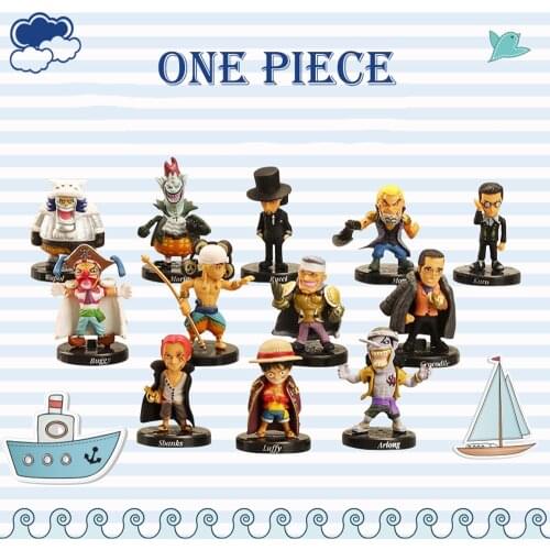 4cm Qposkets 12PCS ONE PIECE Luffy Figure Action Anime Figures Kawaii Toys Mini Q Poskets Cartoon Kids Gift Suits For Boys
