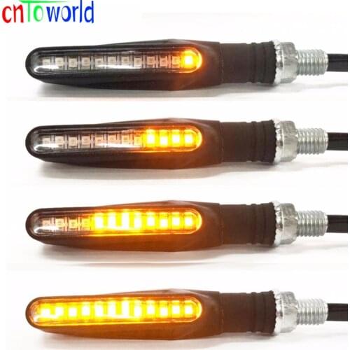 4x Motorcycle Turn Sequential Signals LED Blinker Flowing Water Flashing Light Tail Indicators Lights
