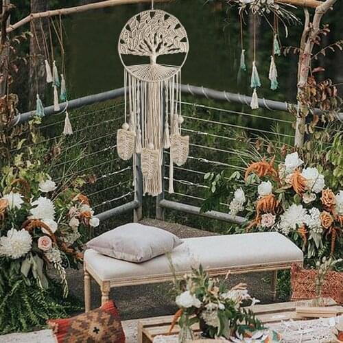 96CM Macrame Dreamcatcher Tree of Life Cotton Boho Tassels Craft Handmade Wall Hanging Boho Decoration Home Decor Wedding Decor