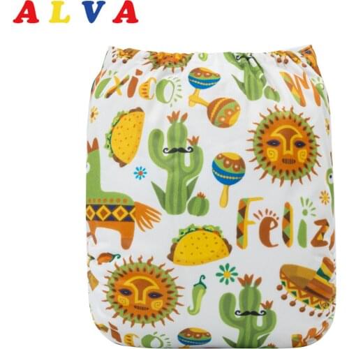 Alvababy Eco-friendly Baby Cloth Nappy with 1pc Reusable Microfiber Insert 2021