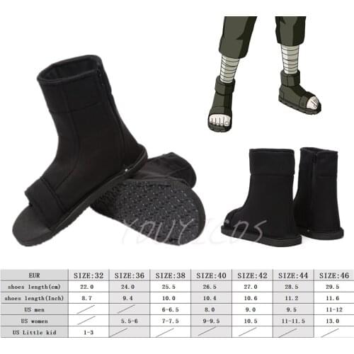 Anime cosplay Shoes Hatake Kakashi Uzumaki Hokage Cosplay Black Shoes Csoplay Halloween