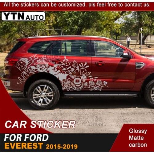 Car Decals Fit For Ford Everest 2015 2016 2017 2018 2019 Cartoon Side Body Stripe Graphic Vinyl Cool Car Stickers Accessories