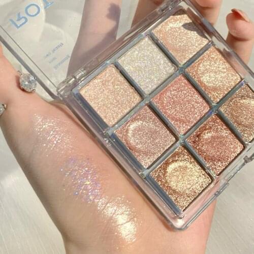 Flashing Snow Nine Color Eyeshadow Palette Daily Nude Makeup Student Cheap Pearlescent Matte Earth Color Eyeshadow