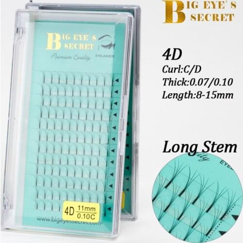 Big eyes secret Russian volume 4D long stem Premade Fans Volume Lashes Beautiful Silk individual Eyelashes extension